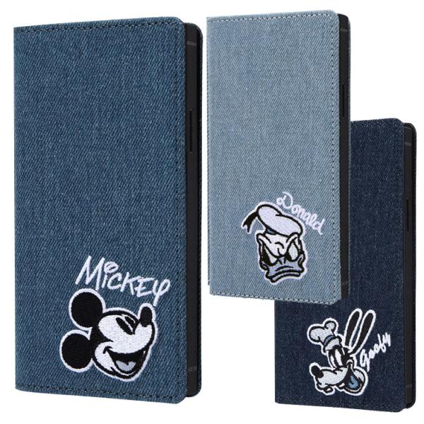 iPhone 12 12pro スマホ 手帳型 ケース デニム ディズニー ミッキー ドナルド グー...