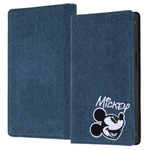 iPhone 14Pro スマホ 手帳型 ケース カバー ミッキー マウス デニム ネイビー カード ポケット 収納 取り外し 可能 ディズニーの商品画像
