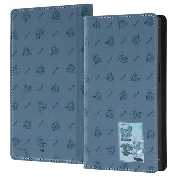 iPhone 14Pro スマホ 手帳型 ケース カバー ドナルド ダック ネイビー フェイス カー...
