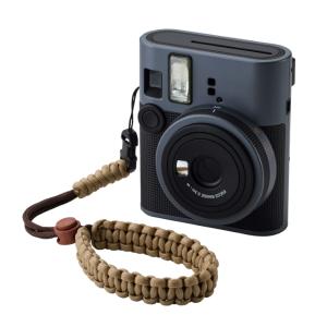 カメラストラップ 手首用 チェキ instax 写ルンです コンデジ対応 長さ28cm ブラウン
