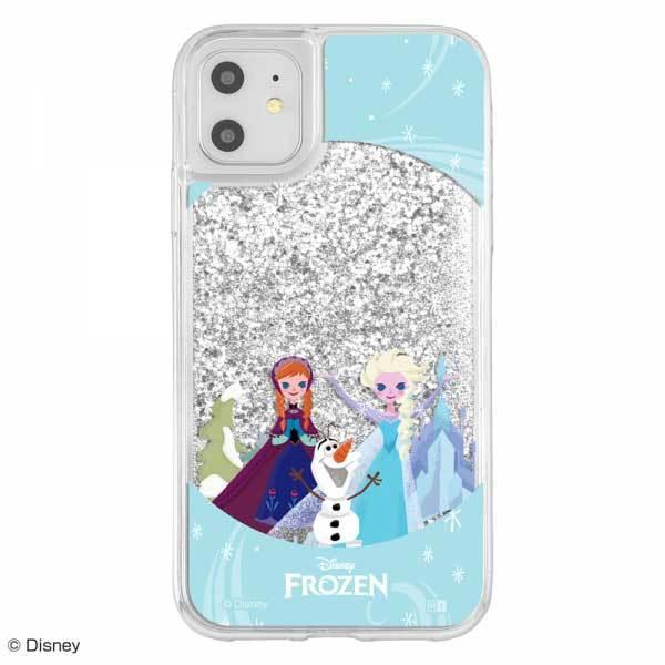 iPhone 11 XR グリッターケース ディズニー アナと雪の女王スノードーム ラメ カバー キ...