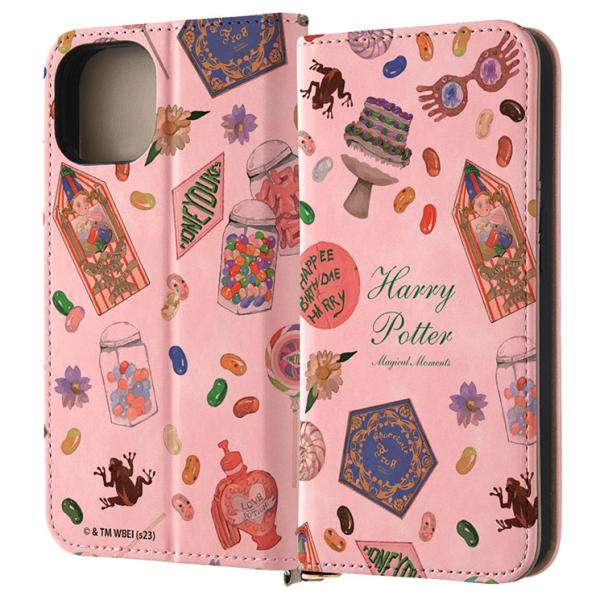 iPhone15 手帳型 ハリーポッター ピンク カバー PU レザー 耐衝撃 カード 収納 ポケッ...