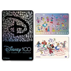 ディズニー ICカードステッカー 100周年 限定 デザイン ミッキー キャラクター グッズ 定期 シール カード サイズ IC 個人情報保護