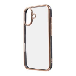 iPhone16 ケース クリア ブラック ゴールド メタリック フレーム 透明 衝撃吸収 ハイブリッドアイフォン アイホン｜CROSS ROAD Yahoo!店