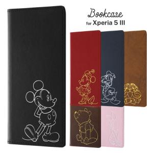 Xperia 5 III ケース ディズニー ミッキー ミニー ドナルド プー ピグレット チップ＆デール 手帳型カバー ポケット かわいい 可愛い おしゃれ オシャレ キャラ