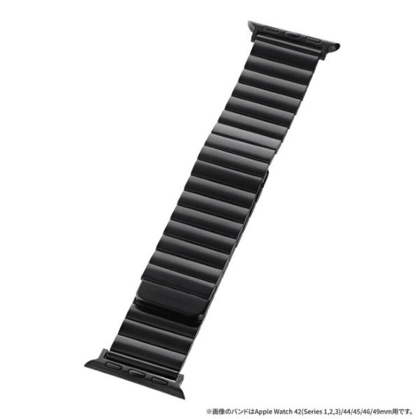 AppleWatch ベルト 38/40/41/42mm ブラック ステンレス バンド マグネットブ...