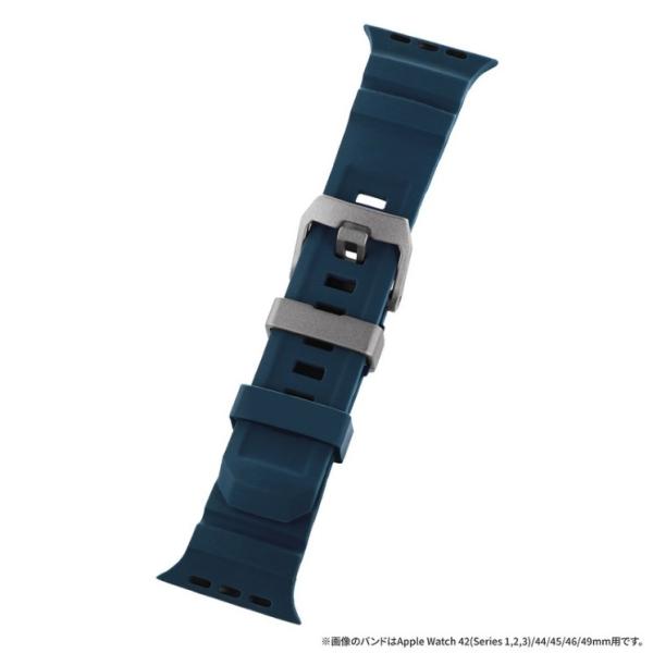 AppleWatch ベルト 38/40/41/42mm ネイビー ラバー バンド タフラバーバンド...