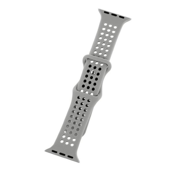 AppleWatch ベルト 38/40/41/42mm グレー バンド パンチングシリコンバンド ...