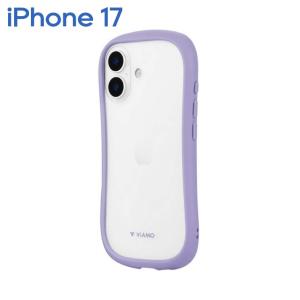 iPhone17 ケース くびれフォルム パープル カラーフレーム クリア 透明 耐衝撃 耐傷 ハイブリッドケース ViAMO freely ラベンダー