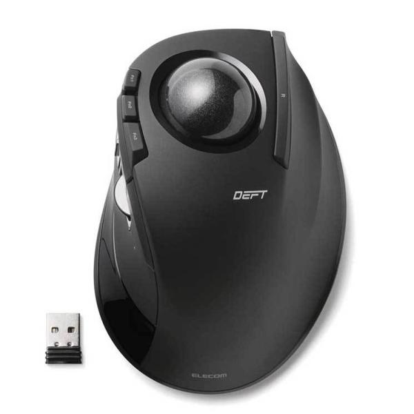 エレコム トラックボールマウス WEB通販限定 人差し指 8ボタン チルト機能 無線 高性能 ブラッ...