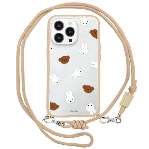ミッフィー iPhone 14Pro スマホケース ショルダーストラップ付 ケース ボリス スマホ 携帯 ストラップ ベルト アイフォン アイホン