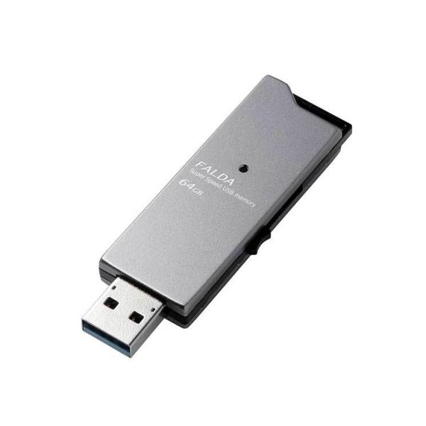 エレコム USBメモリ USB3.1(Gen1) 高速 200MB s 64GB アルミ素材 ブラッ...