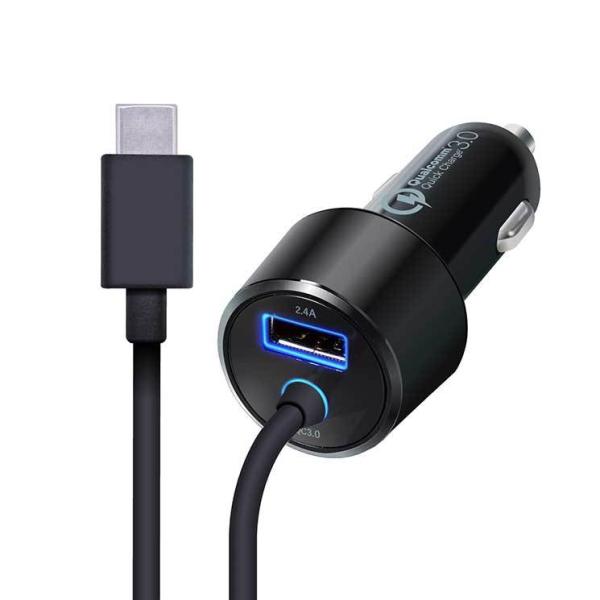 エレコム シガーチャージャー Type-C(QuickCharge3.0対応)100cm 1USBポ...