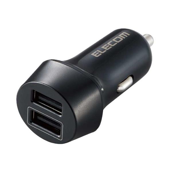 エレコム シガーソケット カーチャージャー 合計出力12W 2ポート USB A ×2 おまかせ充電...