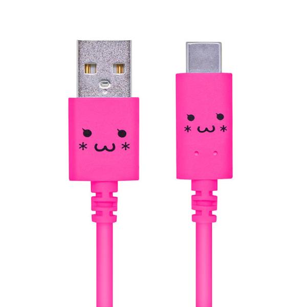 エレコム スマートフォン用USBケーブル USB2.0準拠(A-C) 1.2m フェイス ピンク E...