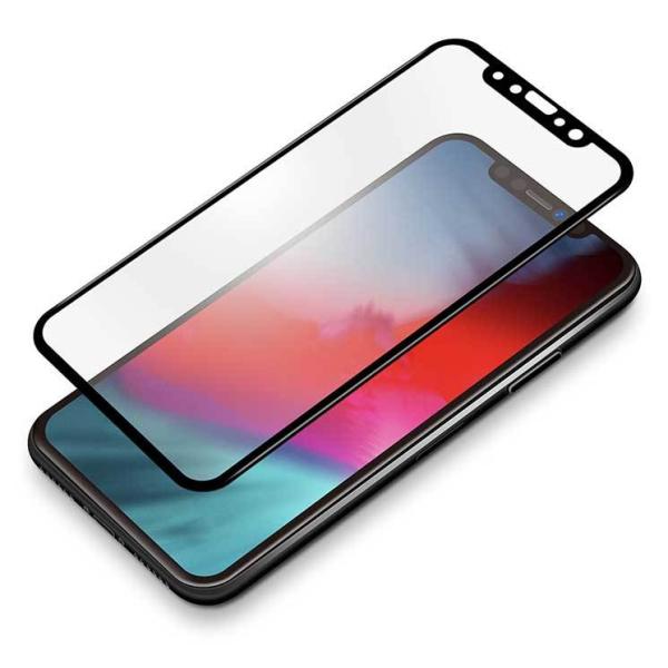 iPhone XR 液晶画面保護ガラスフィルム 3D ダブルストロングガラス アンチグレア 耐衝撃 ...