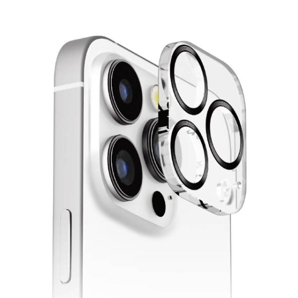 iPhone 16Pro &amp; 16ProMax カメラフルプロテクター クリア/ブラック  PG-2...