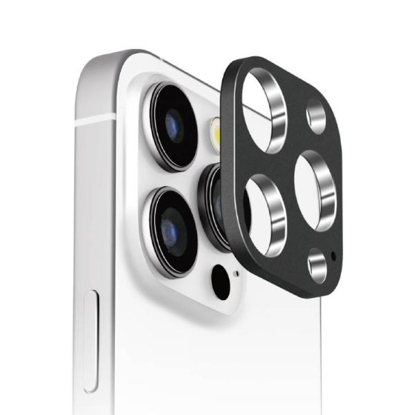 iPhone 16Pro &amp; 16ProMax カメラレンズフレーム アルミ/ブラック  PG-24...