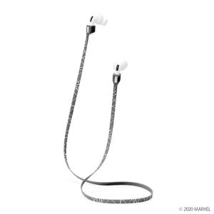 Air Pods Pro Air Pods ネックストラップ MARVEL ロゴ ブラック フィットネス トレーニング ジョギング スポーツ 落下 紛失 防止 マグネット シリコン 軽量 PGA