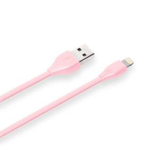 iPhone ケーブル ピンク Lightningコネクタ USBフラットケーブル 0.5m 充電 ...