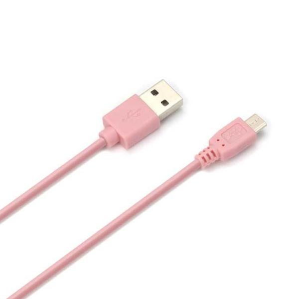 スマートフォン ケーブル 50cm ピンク microUSB コネクタ USB ケーブル 充電 通信...