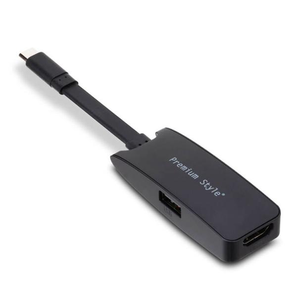 スマートフォン PC HDMIミラーリングケーブル ブラック USB-Cコネクタ iPad 動画 ゲ...