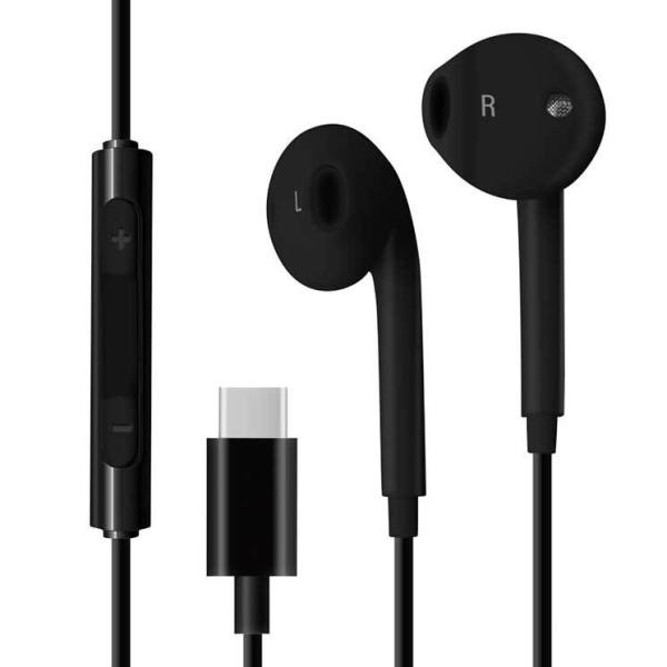 スマートフォン イヤホン ブラック TYPE-Cコネクタ Android 接続 音楽 通話 インナー...