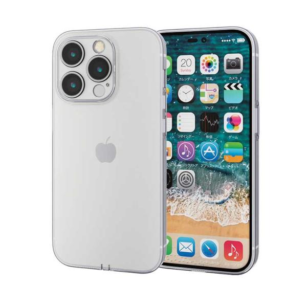 エレコム iPhone 14 Pro 用 ケース ソフト カバー カメラレンズ保護設計 ライトニング...