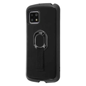 AQUOS sense4 sense5G 耐衝撃ケース ブラック カバー リング付き ホールド バンカー  保護 スタンド シンプル イングレム RT-AQSE4AC5-B