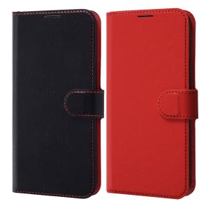 arrows N 手帳型 スマホ ケース カバー ブラック x レッド 耐衝撃 カード 収納 ポケッ...