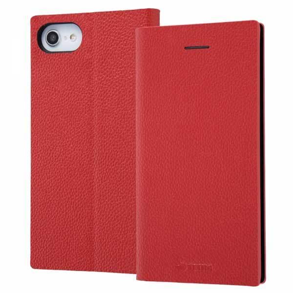 iPhone SE 第3世代 第2世代 8 7 手帳型ケース レッド 耐衝撃 レザーカバー サイドマ...