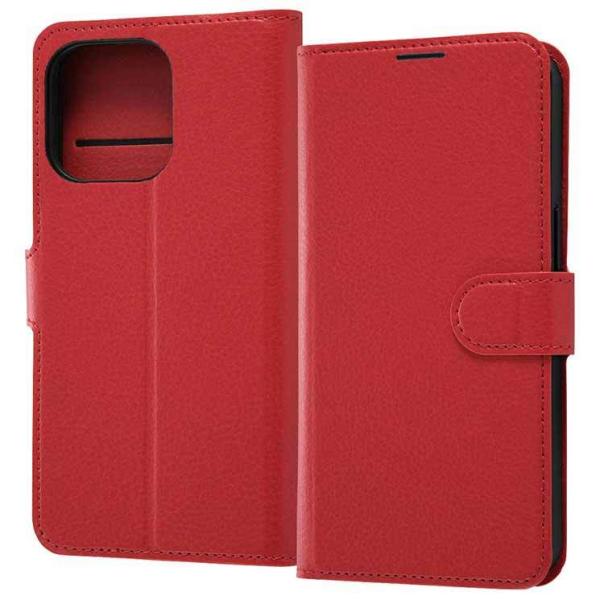 iPhone 13Pro ケース レッド 耐衝撃 手帳型カバー マグネット カードポケット 収納 ス...