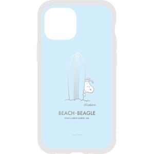 グルマンディーズ iPhone 13 mini/ 12 mini用 耐衝撃ケース IIIIFIT CLEAR ピーナッツ サーフ SNG-604D