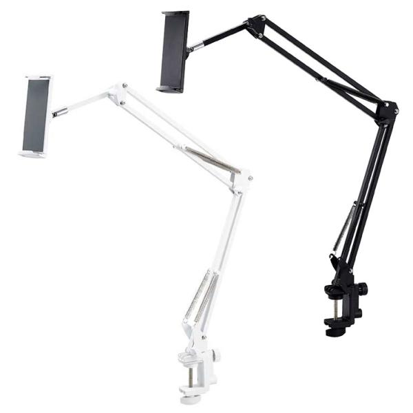 エレコム タブレット スマホスタンド アーム 長さ86cm フレキシブルアーム 角度調節可 高さ調整...