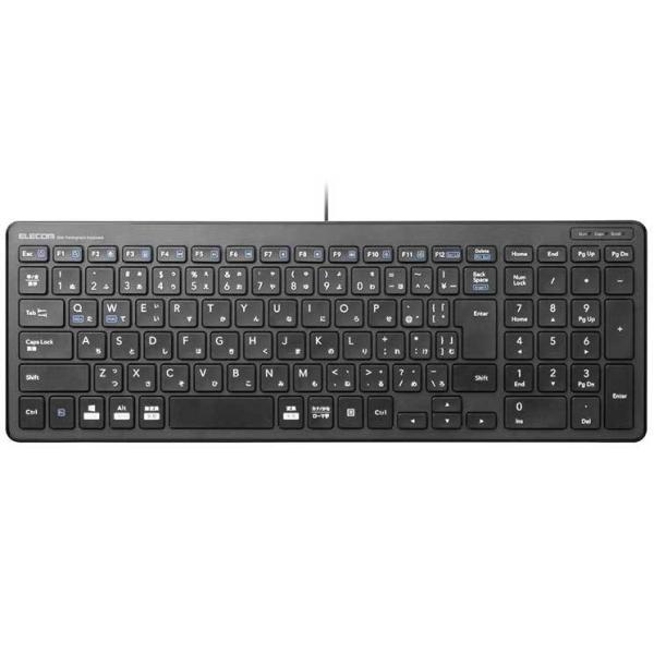 エレコム キーボード 有線 パンタグラフ USB 薄型 コンパクト PS5 ブラック ELECOM