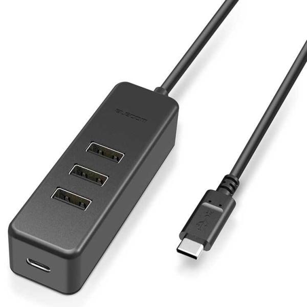 エレコム USBハブ タイプC USB2.0 USBメス × 3ポート マグネット付 PC給電 セル...