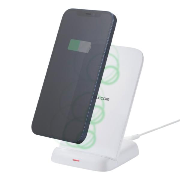 ワイヤレス充電器 Qi認証 充電スタンド 12W / 10W / 7.5W / 5W 高速充電 横置...