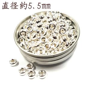 シルバー ビーズ タイヤ型直径5.5mmSilv...の商品画像
