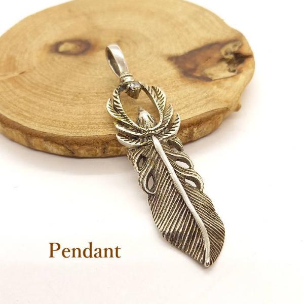 top-130 イーグルフェザー ペンダントトップ Silver925 ジルコニア 縦約5.6ｃｍ ...