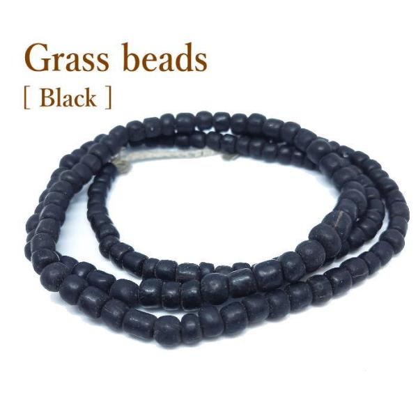 B-136 ガラスビーズ スリガラス ブラック 1連約120粒以上 オールド感 アクセサリー 材料 ...