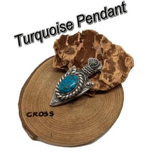 rym-17 熊牙 ターコイズ ペンダント 一点物 ネックレス ハンドメイド
