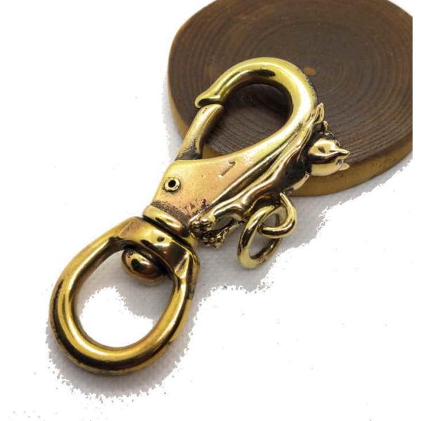 真鍮パーツ 猫 ナスカン ねこ ネコ フック キーホルダー アクセサリー 鍵 ファッション 小物 キ...