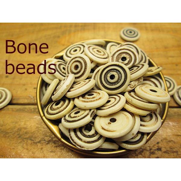 円盤ボーンビーズ 平たいタイプ骨 数量1で10個入り パーツ 材料 白 アクセサリー　本物　天然