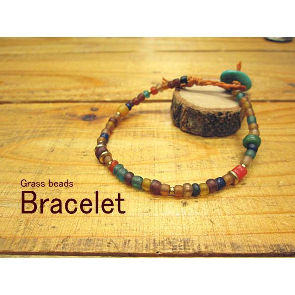 ブレスレットガラスガラスビーズ マルチカラー スリガラス アクセサリー メンズ レディース ギフト ...