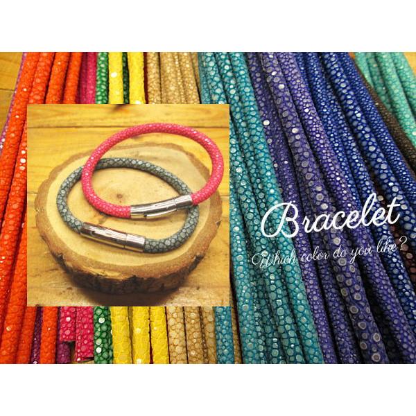 スティングレ―ブレスレット アンクレット 本革 コードタイプ エイ革 アクセサリー メンズ レディー...