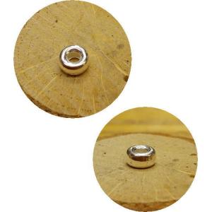 シルバー ビーズ タイヤ型直径6.5mm Si...の詳細画像1