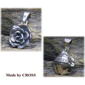 薔薇　バラ　ペンダント　トップ CROSS ORIGINAL /Silver925/黒と白の２種類/...
