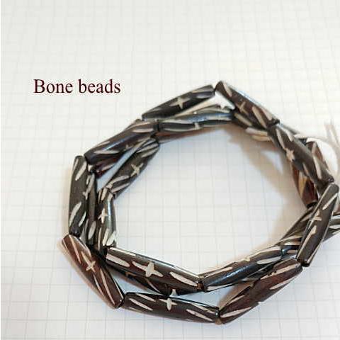 BB-12 ボーンビーズ 骨 パイプ クロス柄 メール便OK 1連売り 1連1000円(税別) 焦げ...
