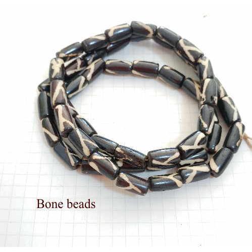 BB-4 ボーンビーズ 骨1連売り 1連1000円(税別) 焦げ茶色染め ブラウン パーツ アクセサ...