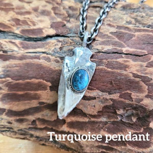 rym-263  ターコイズ矢じり ペンダントトップ スタンピング【Silver925】